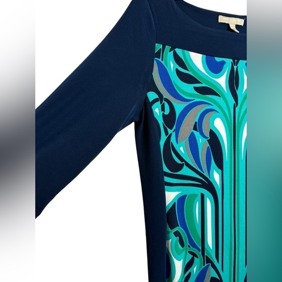 Banana Republic Blue AbstractColor Block Shift Dress Size Small Petite - Picture 4 of 7